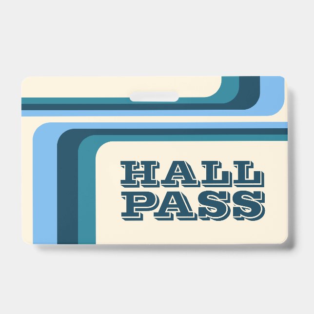 badge lanyard rétro stripes hall pass pour les ens (Avant)