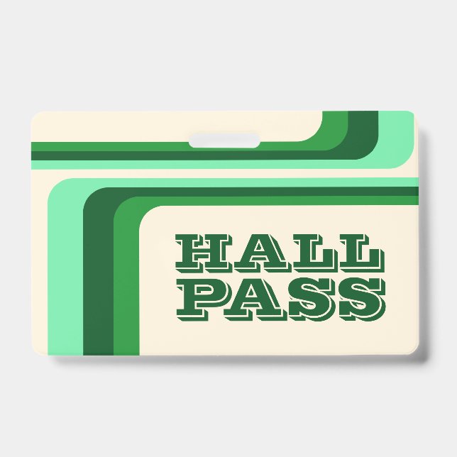 badge lanyard rétro stripes hall pass pour les ens (Avant)