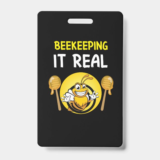 Badge L'apiculteur Art BeeKeeping It Real (Avant)
