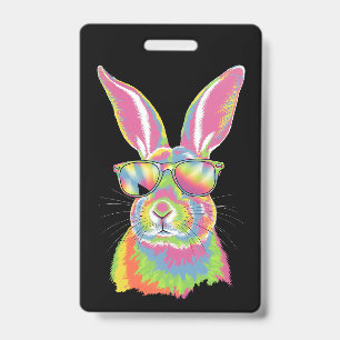 Badge Lapin Visage Mignon Lunettes de Lapin Pâques Tie D