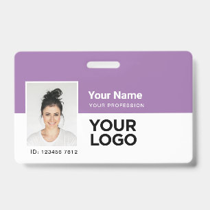 Badge Lavender Purple Photo Bar ou Qr Code Nom du logo