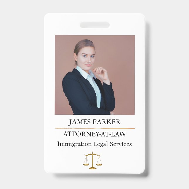 Badge Lawyer Attorney At Law Classy White (Avant)