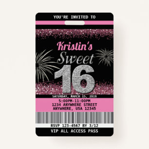Badge Le bonbon 16 invitations d'anniversaire rougissent