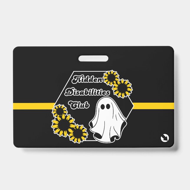 Badge le club de l'invisibilité cachée avec coordonnées (Avant)