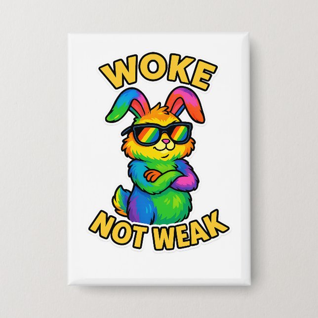 Badge Le lapin non faible en bois (Recto)