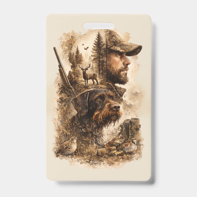Badge Le lien du chasseur – Pointer allemand à poil dur (Avant)
