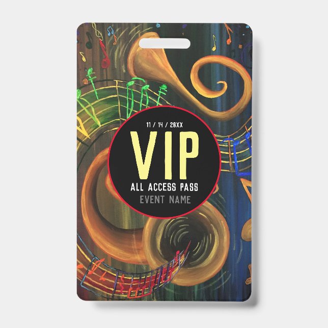 Badge Le Passeport Tout Accès VIP de l'ART de la Musique (Avant)