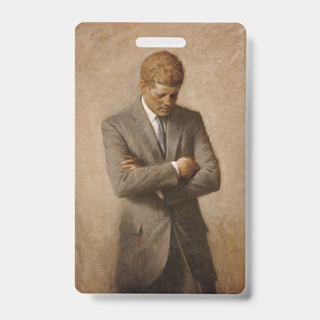 Badge Le président américain John Kennedy Portrait peint (Avant)
