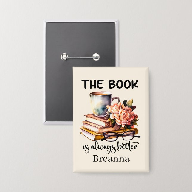 Badge Les amateurs de livres mignons (Recto/Verso)
