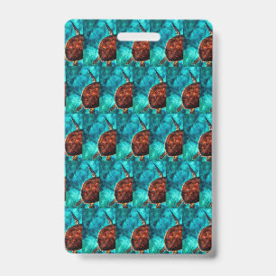 Badge Les eaux mignonnes des Caraïbe d'Aqua de tortue d