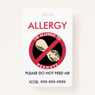 Badge Les enfants ont personnalisé l'urgence d'allergie