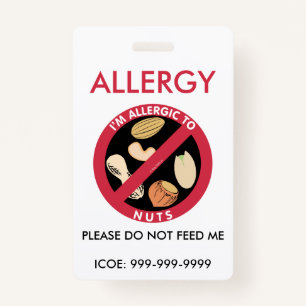 Badge Les enfants ont personnalisé l'urgence d'allergie