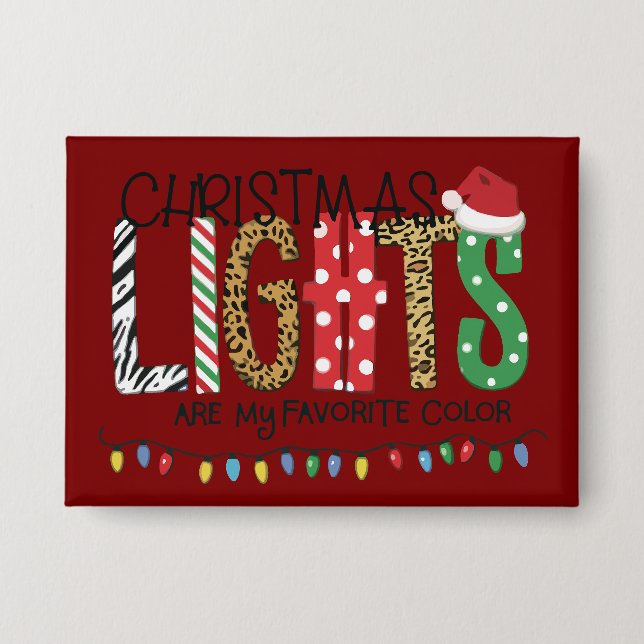 Badge Les lumières de Noël sont ma couleur préférée Père (Recto)