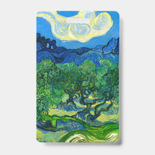 Badge Les oliviers de Van Gogh dans un paysage montagneu