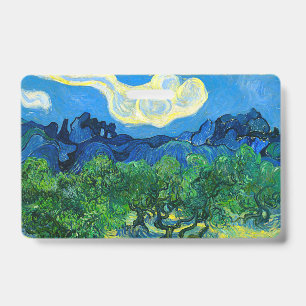 Badge Les oliviers de Van Gogh dans un paysage montagneu