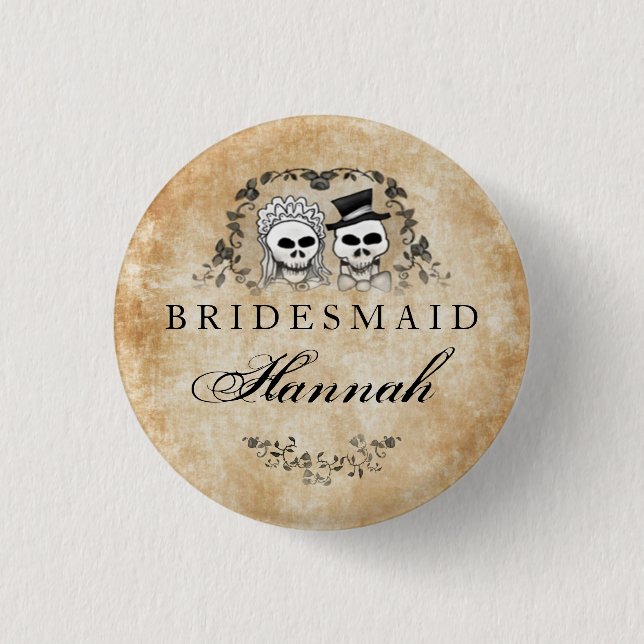 Badge Les squelettes de Halloween brunissent la (Devant)