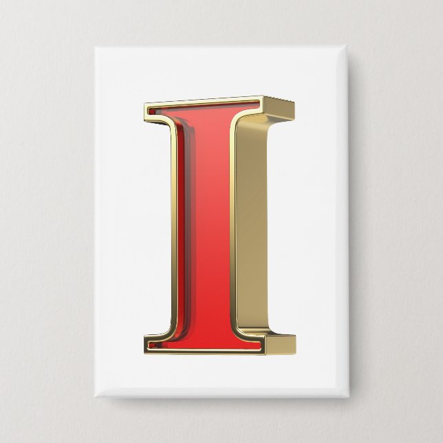 Badge Lettre en verre rouge I (Recto)