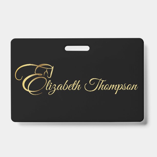 Badge Lettre monogramme E Cheval en or (Avant)