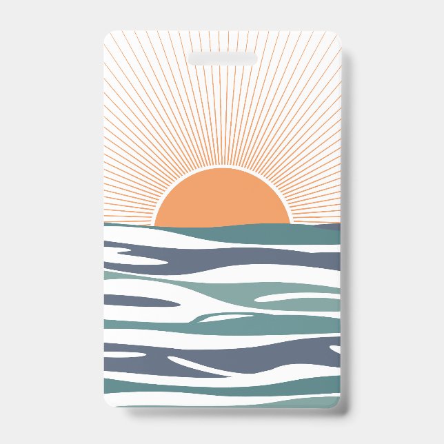 Badge Lever du soleil au bord de la mer (Avant)