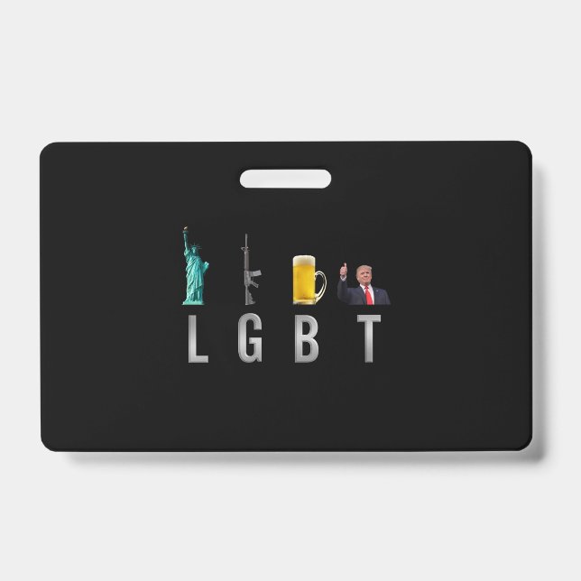 Badge LGBT - Armes de la liberté Bière Trump 6 (Avant)