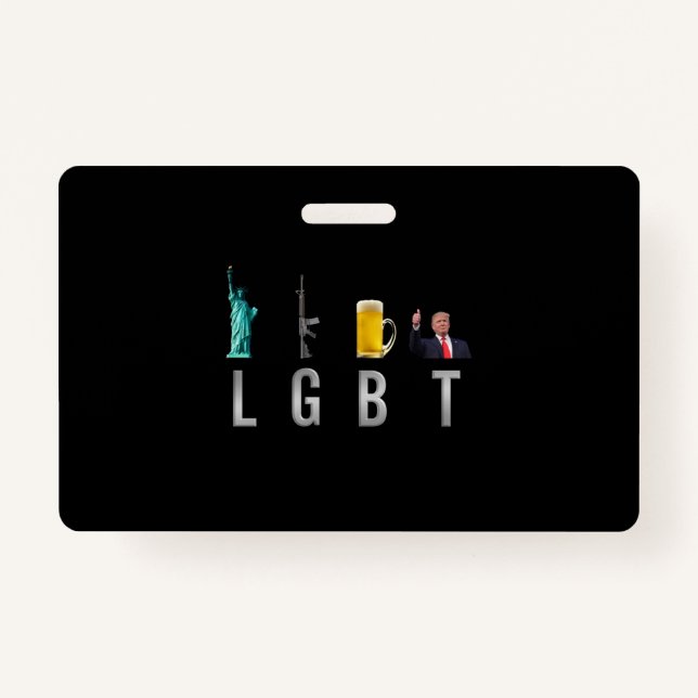 Badge LGBT - Armes de la liberté Bière Trump 6 (Devant)