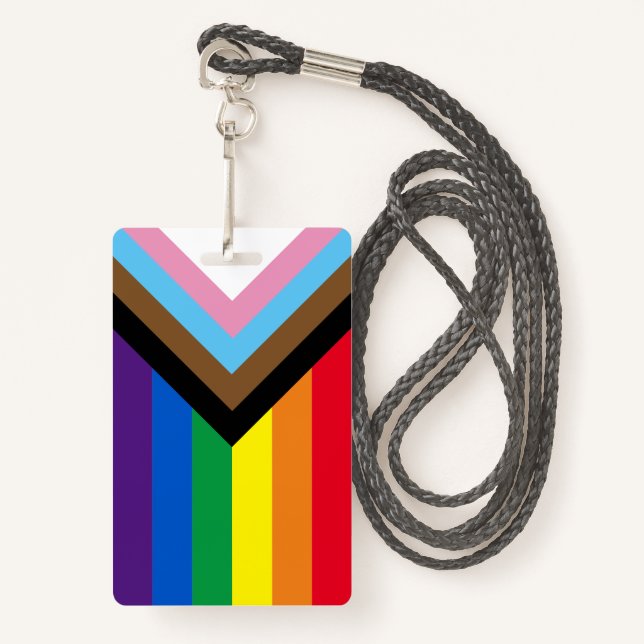 Badge Lgbtq inclusivement rainbow diversity gay pride fl (Devant avec lanière)