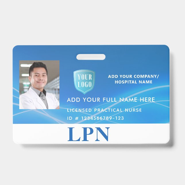 Badge Licence Infirmière pratique, LPN ID photo avec log (Avant)
