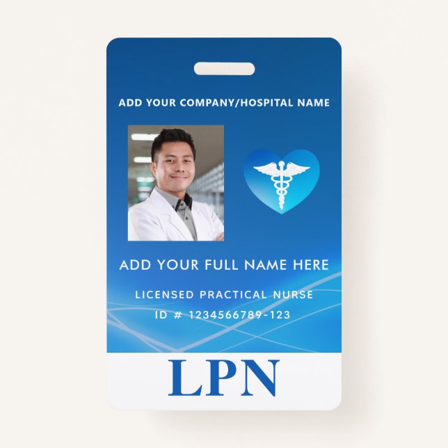 Badge Licence LPN Infirmière pratique, ID photo avec log (Devant)