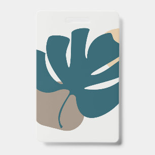 Badge Ligne de feuillage avec forme abstraite