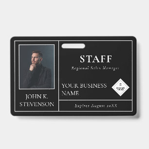 Badge Lignes minimalistes Photo & Logo Noir