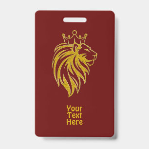 Badge Lion Avec Couronne - Style Or 2