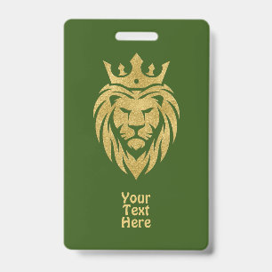 Badge Lion Avec Couronne - Style Or 3