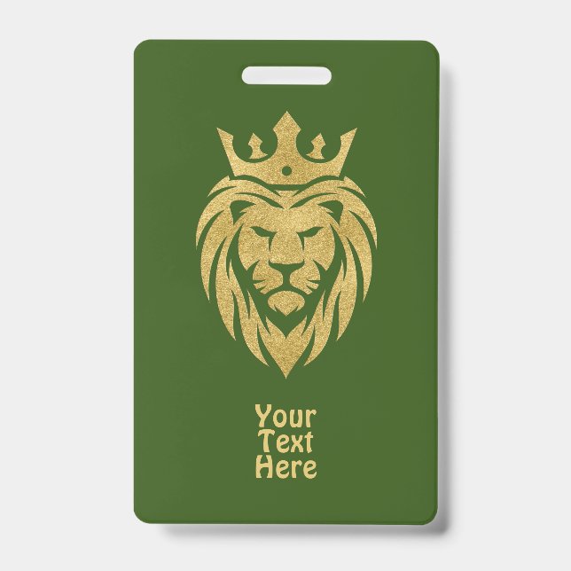 Badge Lion Avec Couronne - Style Or 3 (Avant)