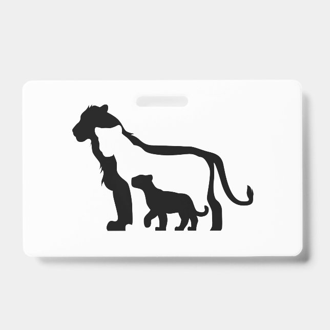 Badge Lions noirs et blancs (Avant)
