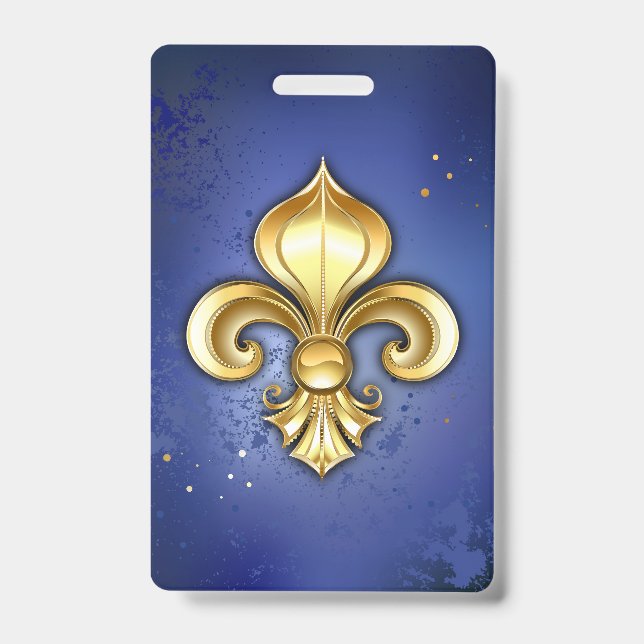 Badge Lis d'or sur fond bleu (Avant)