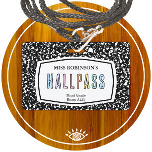 Badge livre de composition salle de classe col lanyard