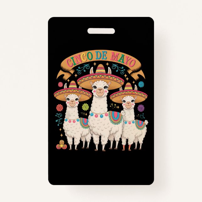 Badge Llama Funny Cinco De Mayo Fête (Devant)