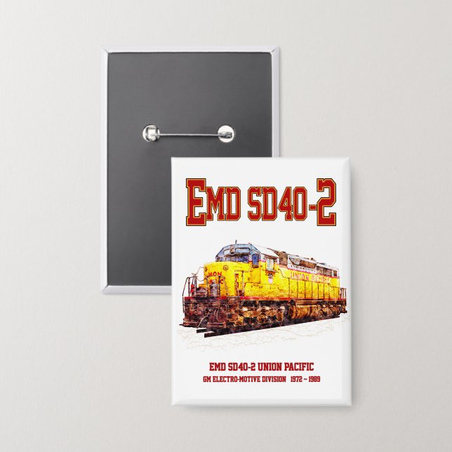 Badge Locomotive diesel EMD SD40-2 vintage (Recto/Verso)