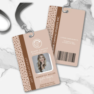 Badge LOGO À VOUS Tendance Beige Bohème Marron Carte d'i