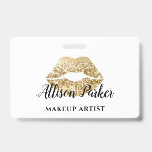 Badge Logo Baiser Nom de l'ARTISTE MAQUILLEUSE en Or