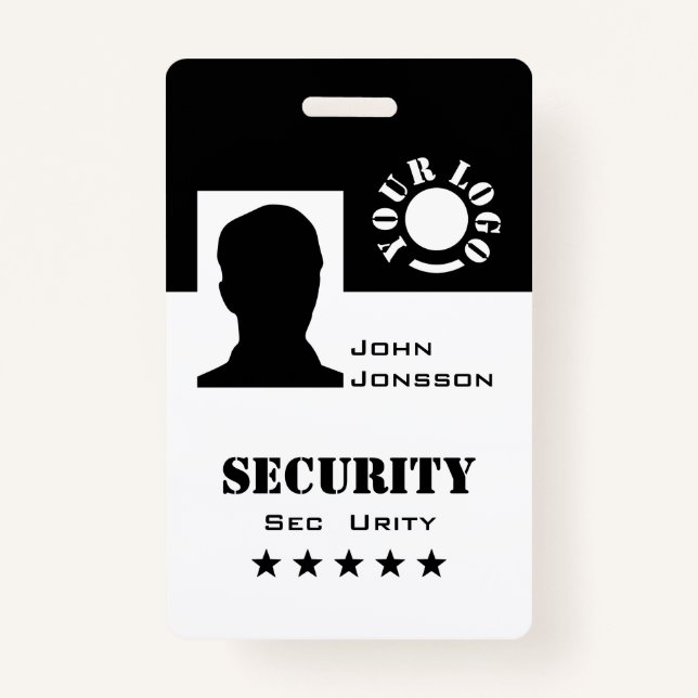 Badge Logo classique en noir et blanc Modèle de code pho (Devant)