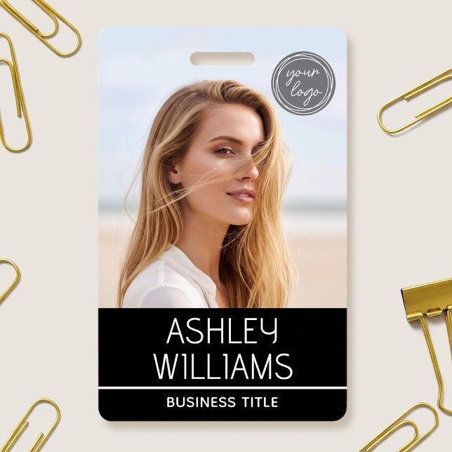 Badge Logo couleur personnalisé moderne avec photo pour  (Créateur téléchargé)