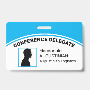 Badge Logo customisé ID photo Délégué CYAN