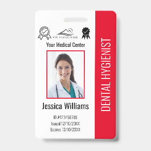 Badge Logo de bureau de dentiste personnalisé Photo ID R
