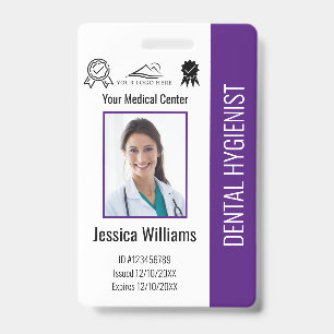 Badge Logo de bureau de dentiste personnalisé Photo ID V