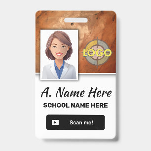Badge Logo de carte d'identité orange personnalisée avec