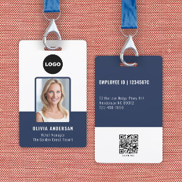 Badge Logo de code QR de photo d'identité de l'employé d