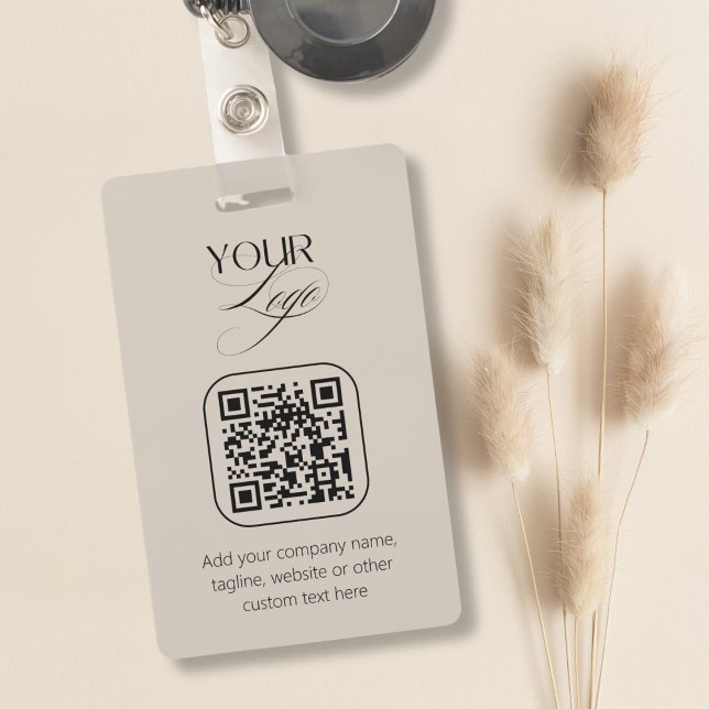 Badge Logo de code QR texte personnalisé premium pastel  (Créateur téléchargé)