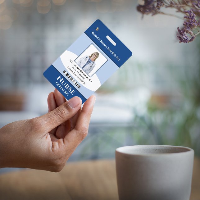 Badge Logo de la barre de code de la photo de l'employé  (Créateur téléchargé)