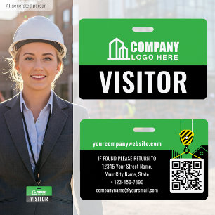 Badge Logo de la carte d'identité du visiteur Code QR Co
